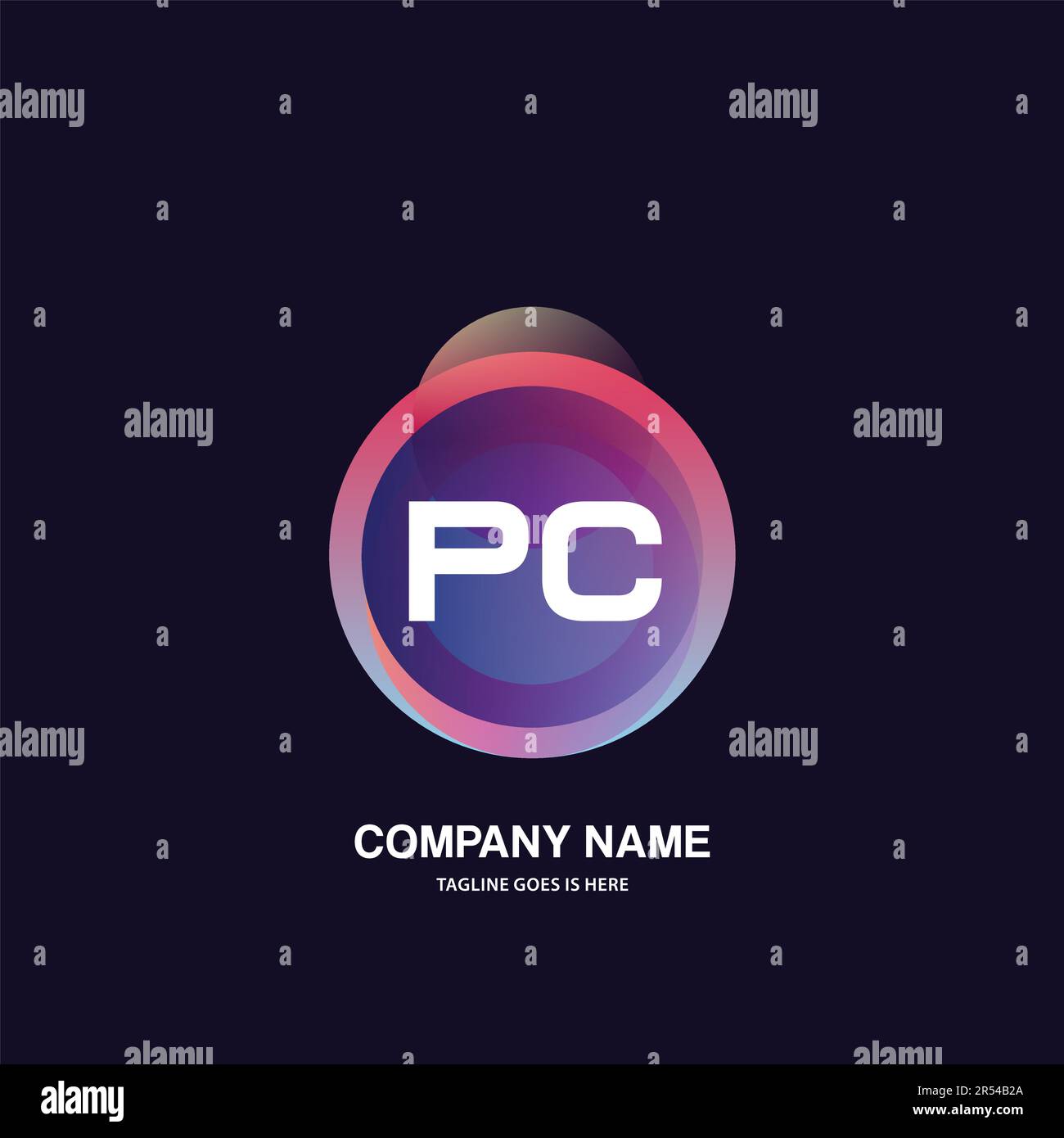 initial logo With Colorful Circle template vector Stock Vector