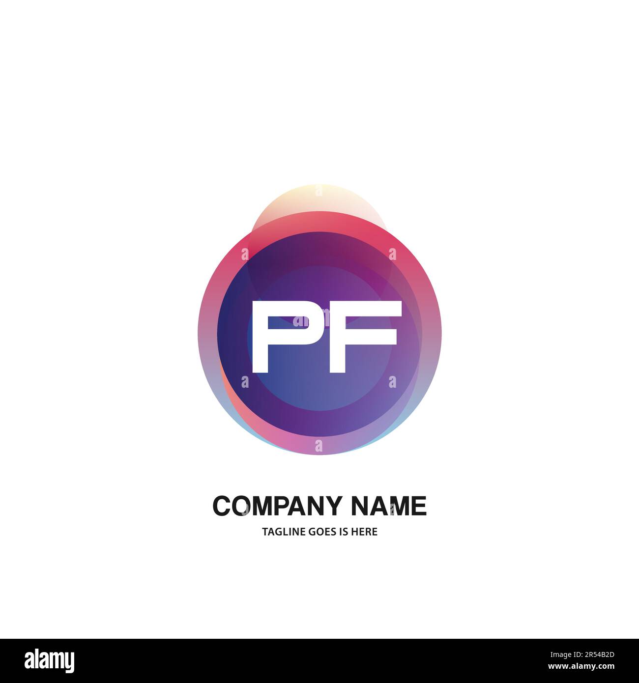 initial logo With Colorful Circle template vector Stock Vector