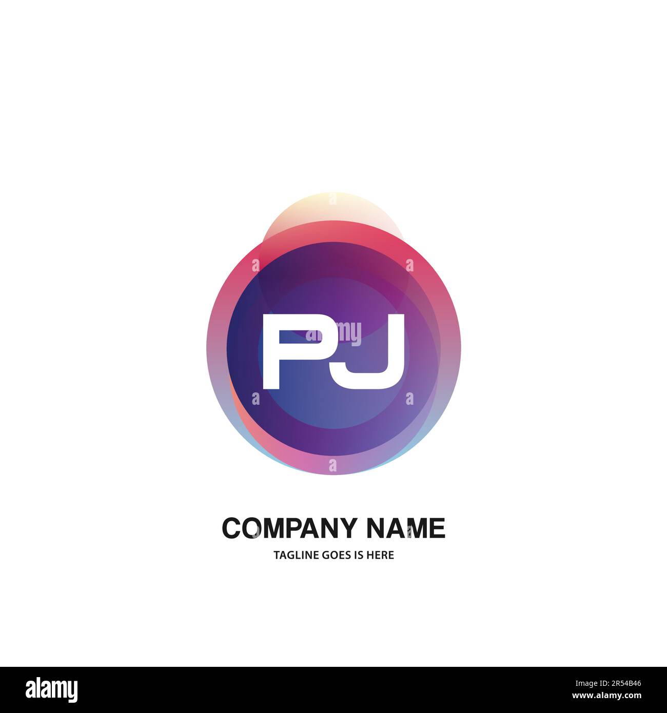 initial logo With Colorful Circle template vector Stock Vector