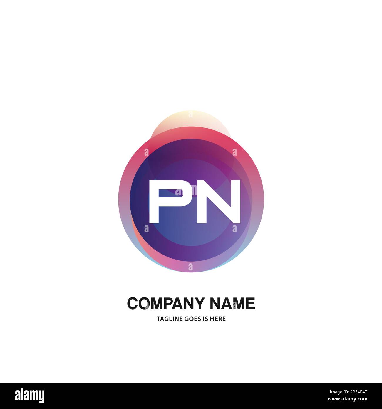 initial logo With Colorful Circle template vector Stock Vector