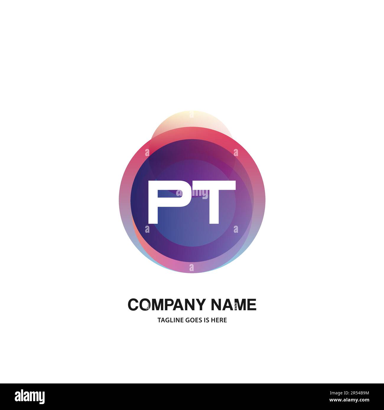 initial logo With Colorful Circle template vector Stock Vector