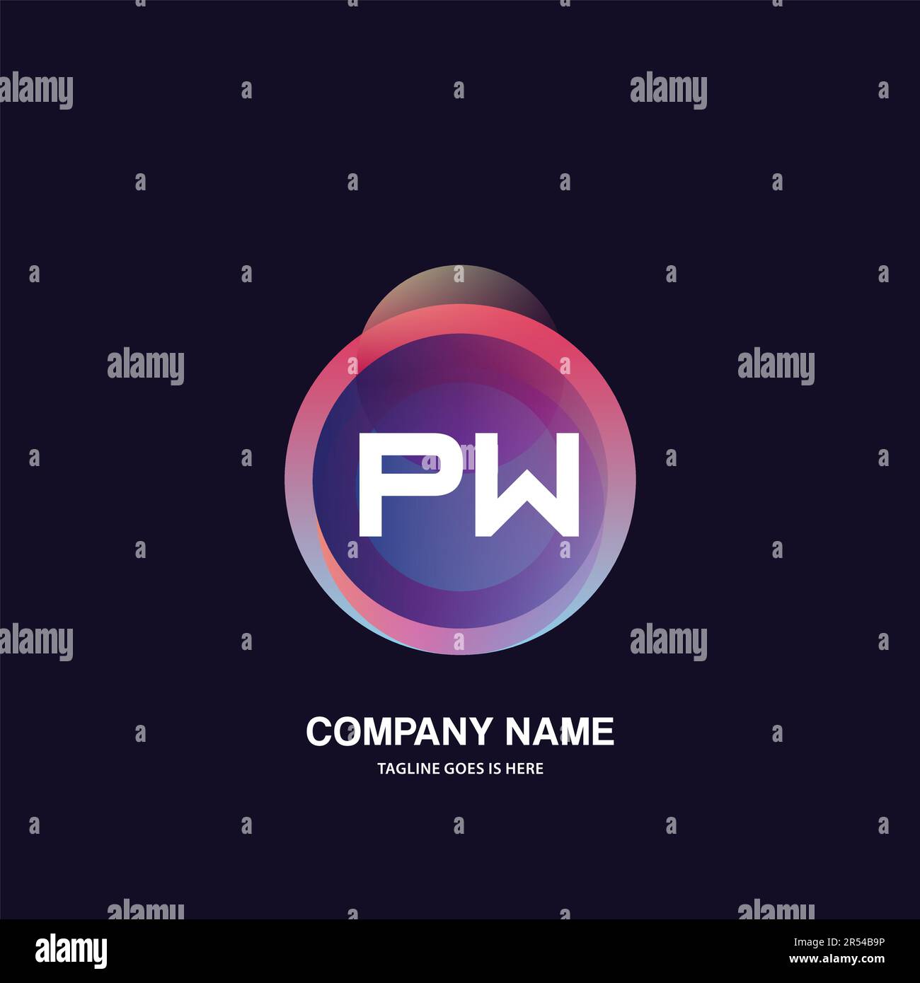 initial logo With Colorful Circle template vector Stock Vector