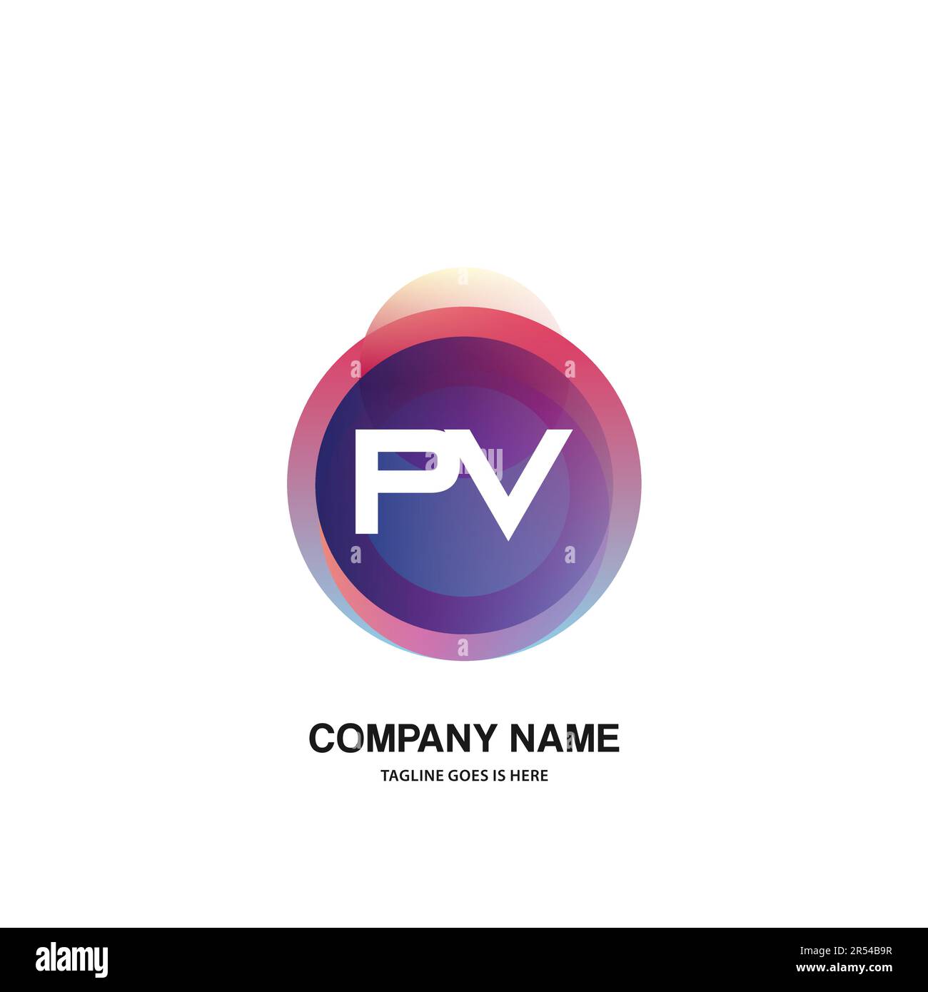 initial logo With Colorful Circle template vector Stock Vector
