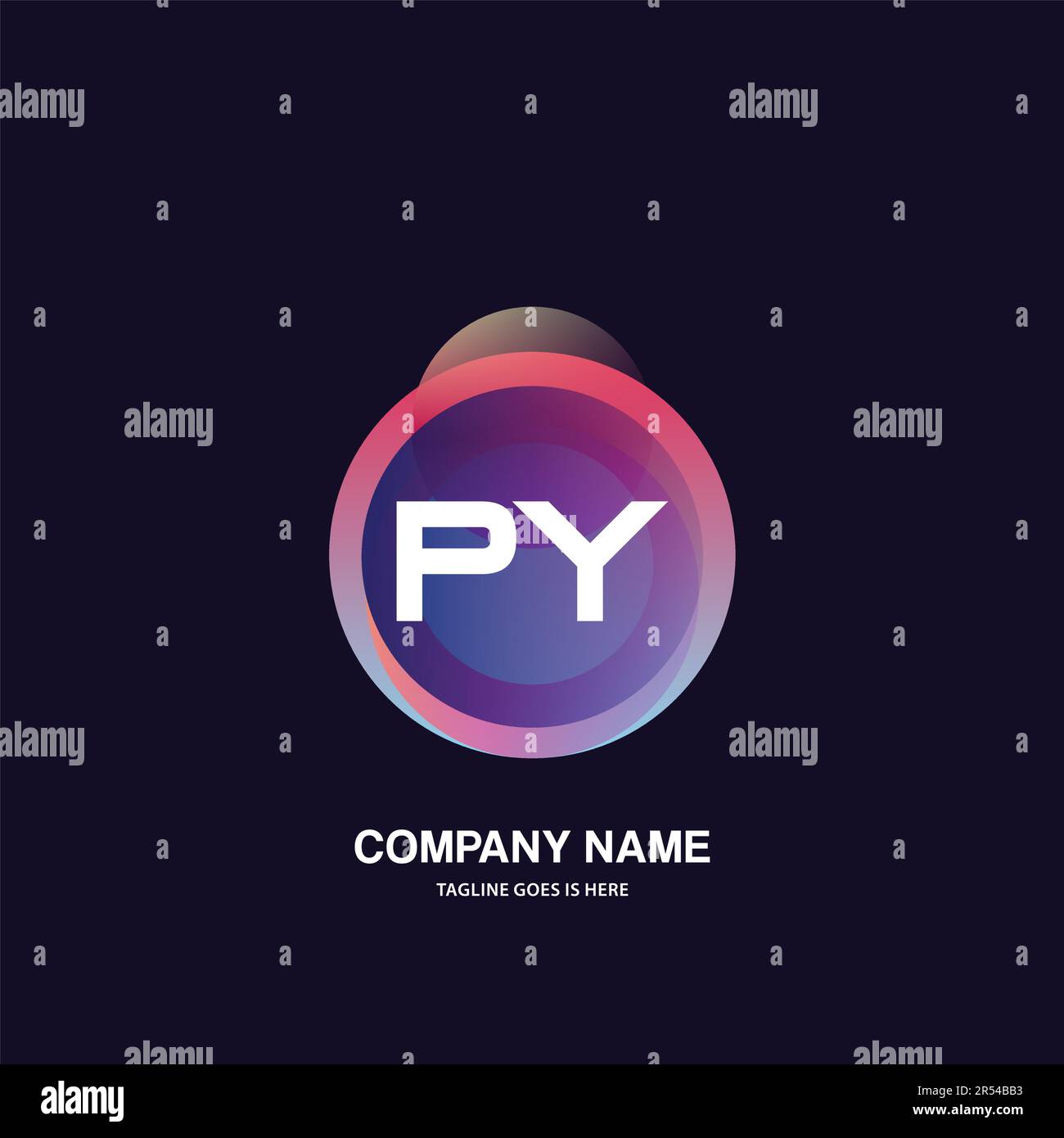 initial logo With Colorful Circle template vector Stock Vector