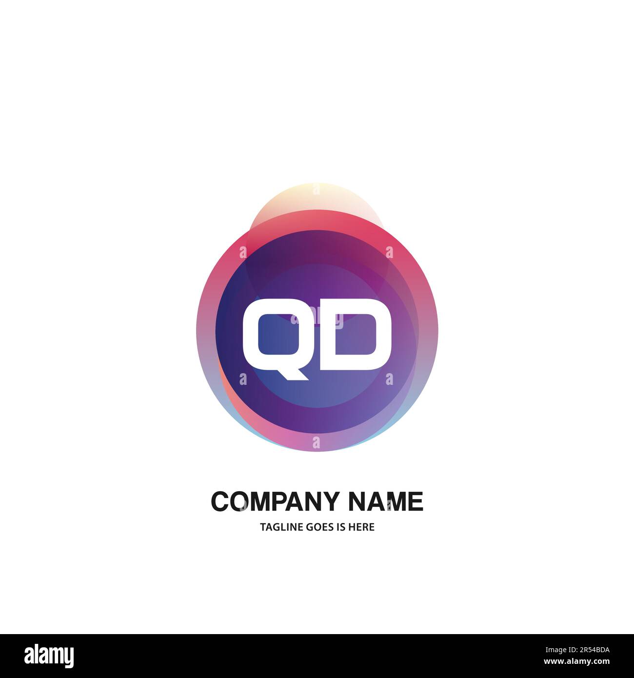 initial logo With Colorful Circle template vector Stock Vector