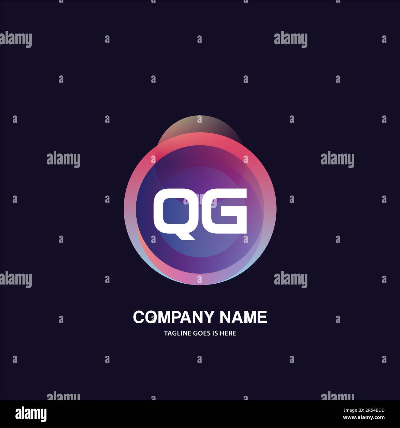 initial logo With Colorful Circle template vector Stock Vector