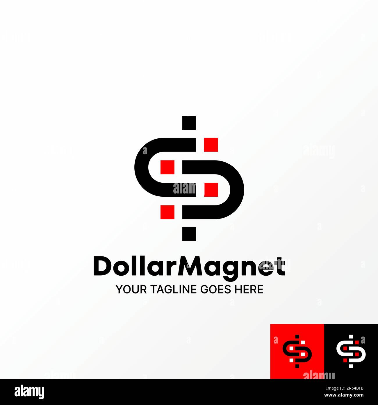 Logo design graphic concept creative abstract premium free vector stock letter sign S dollar, CC, UU font double magnet. Related to initial monogram Stock Vector
