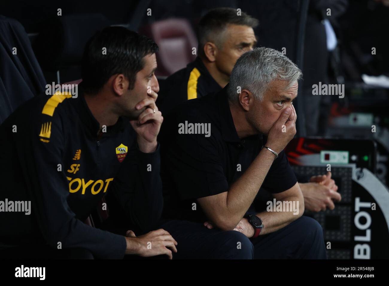 Budapest, . 01st June, 2023. Budapest, Hungary: 31.05.2023: Jose Mourinho coach manager of Roma during the Final UEFA Europa League 2023 match between Sevilla FC vs AS Roma at Puskas Arena of Budapest in Hungary Credit: Independent Photo Agency/Alamy Live News Stock Photo