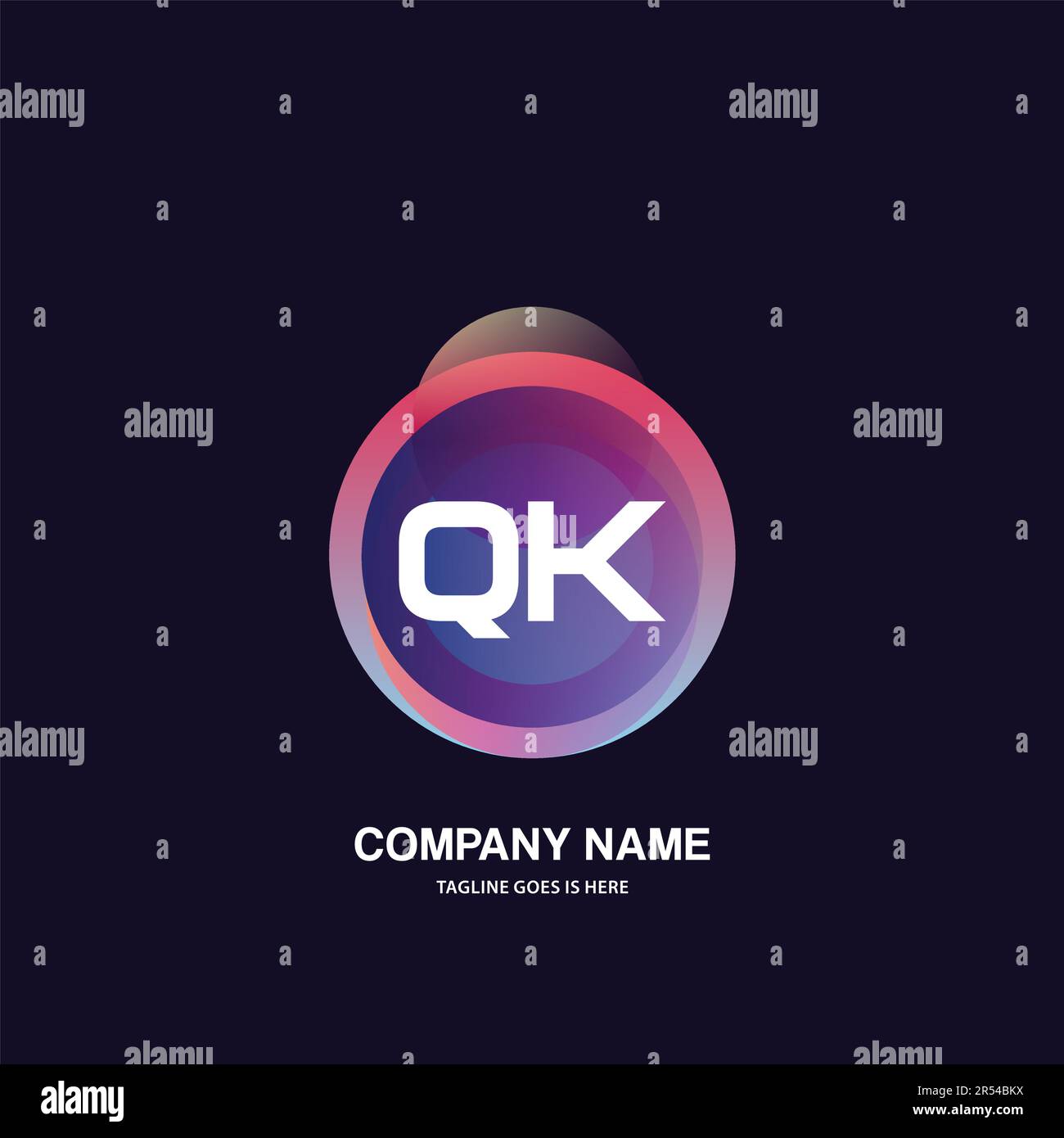 initial logo With Colorful Circle template vector Stock Vector