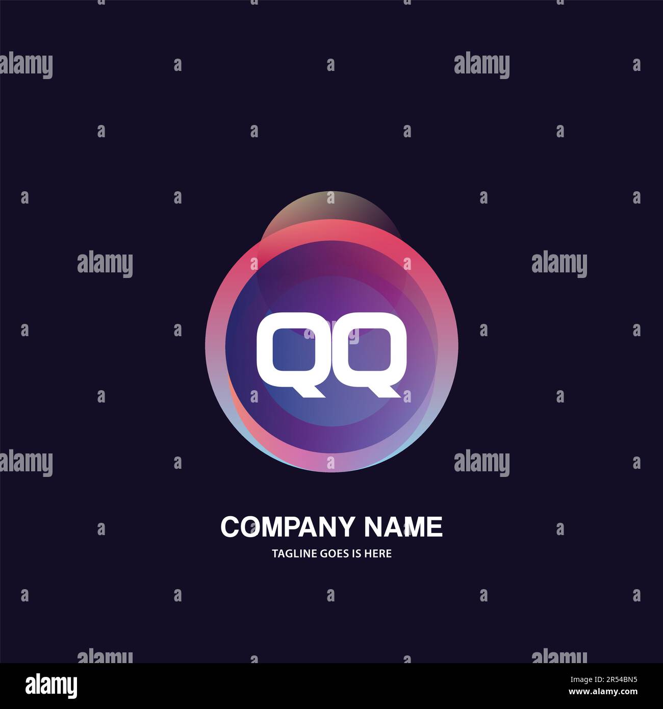 initial logo With Colorful Circle template vector Stock Vector