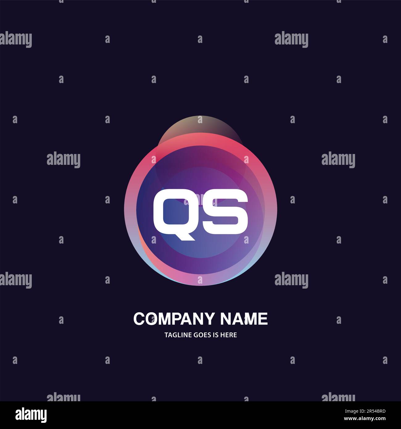 initial logo With Colorful Circle template vector Stock Vector