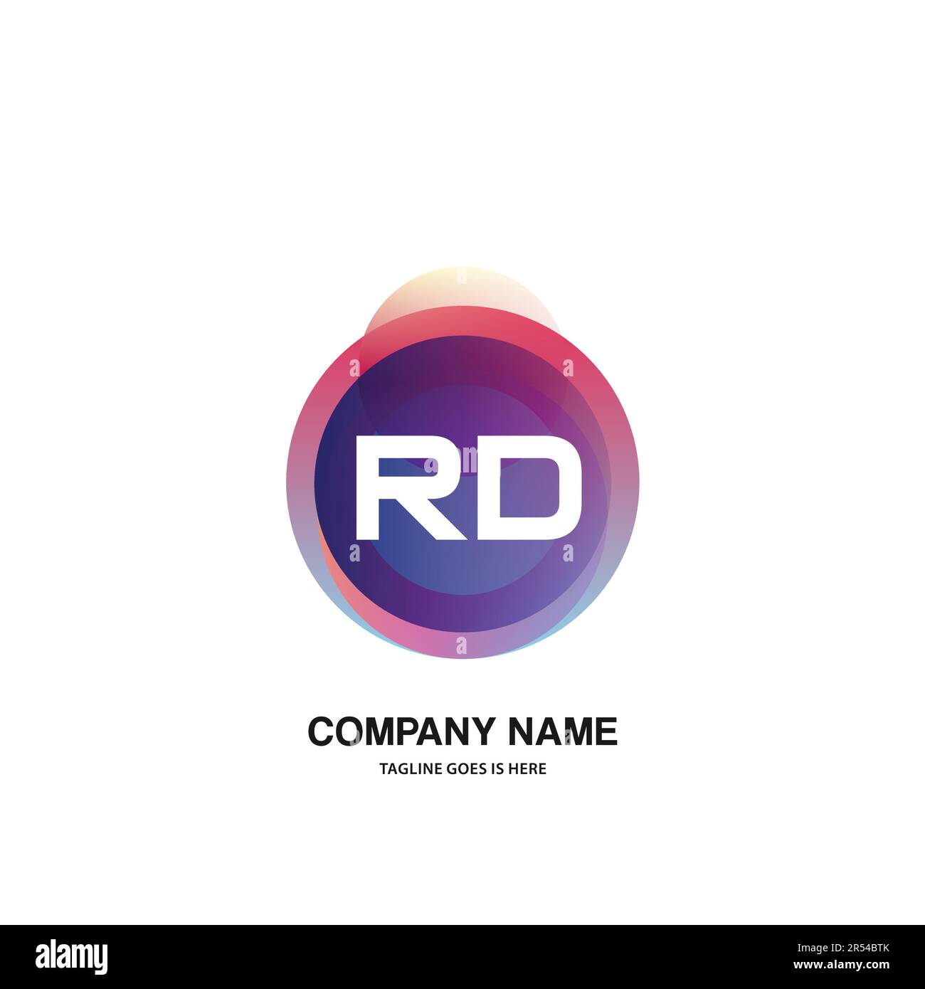 initial logo With Colorful Circle template vector Stock Vector