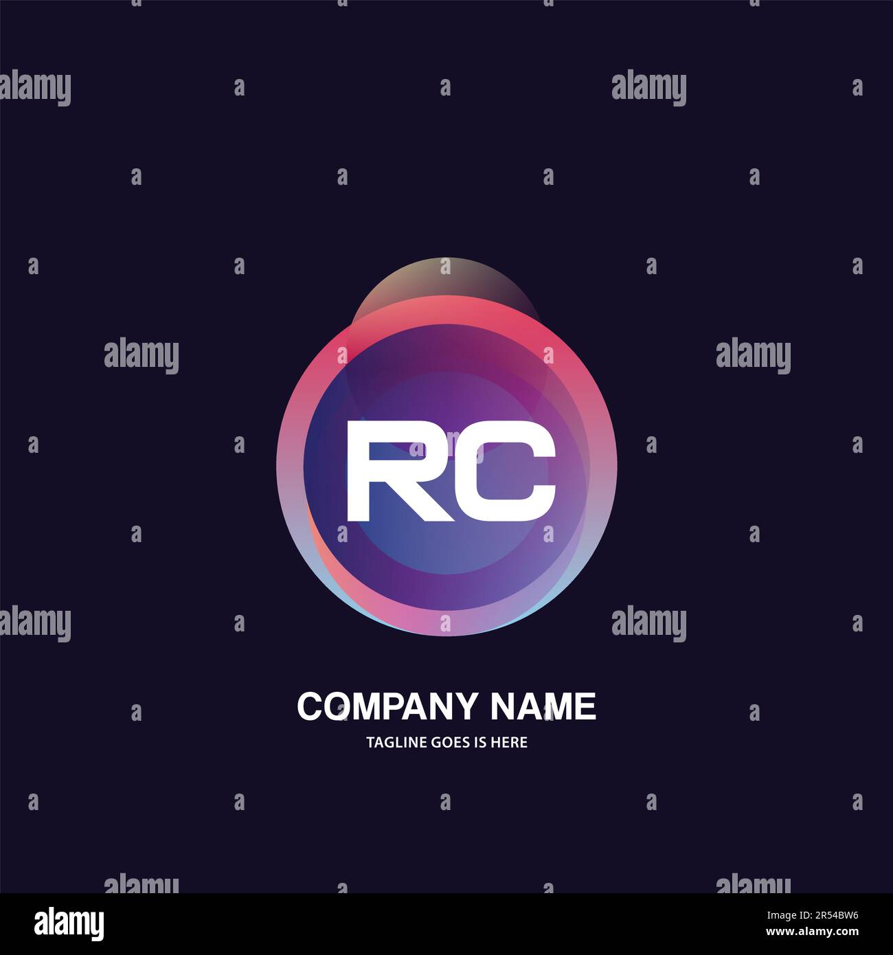 initial logo With Colorful Circle template vector Stock Vector