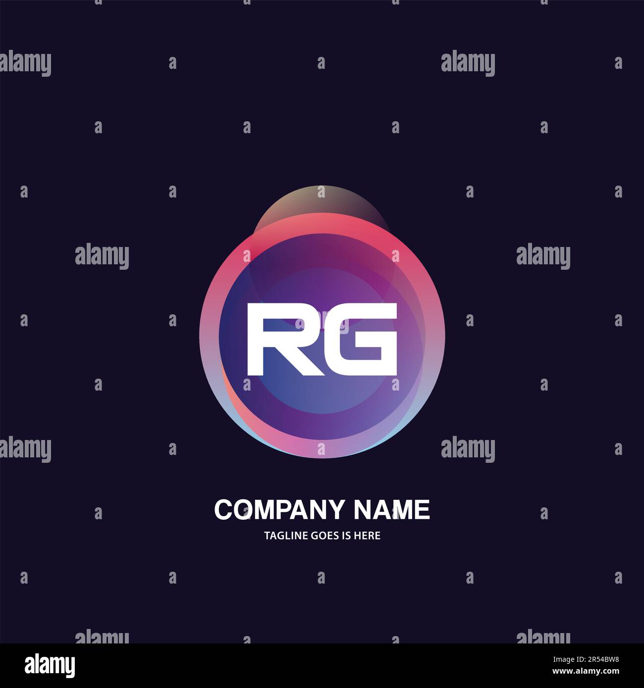 initial logo With Colorful Circle template vector Stock Vector