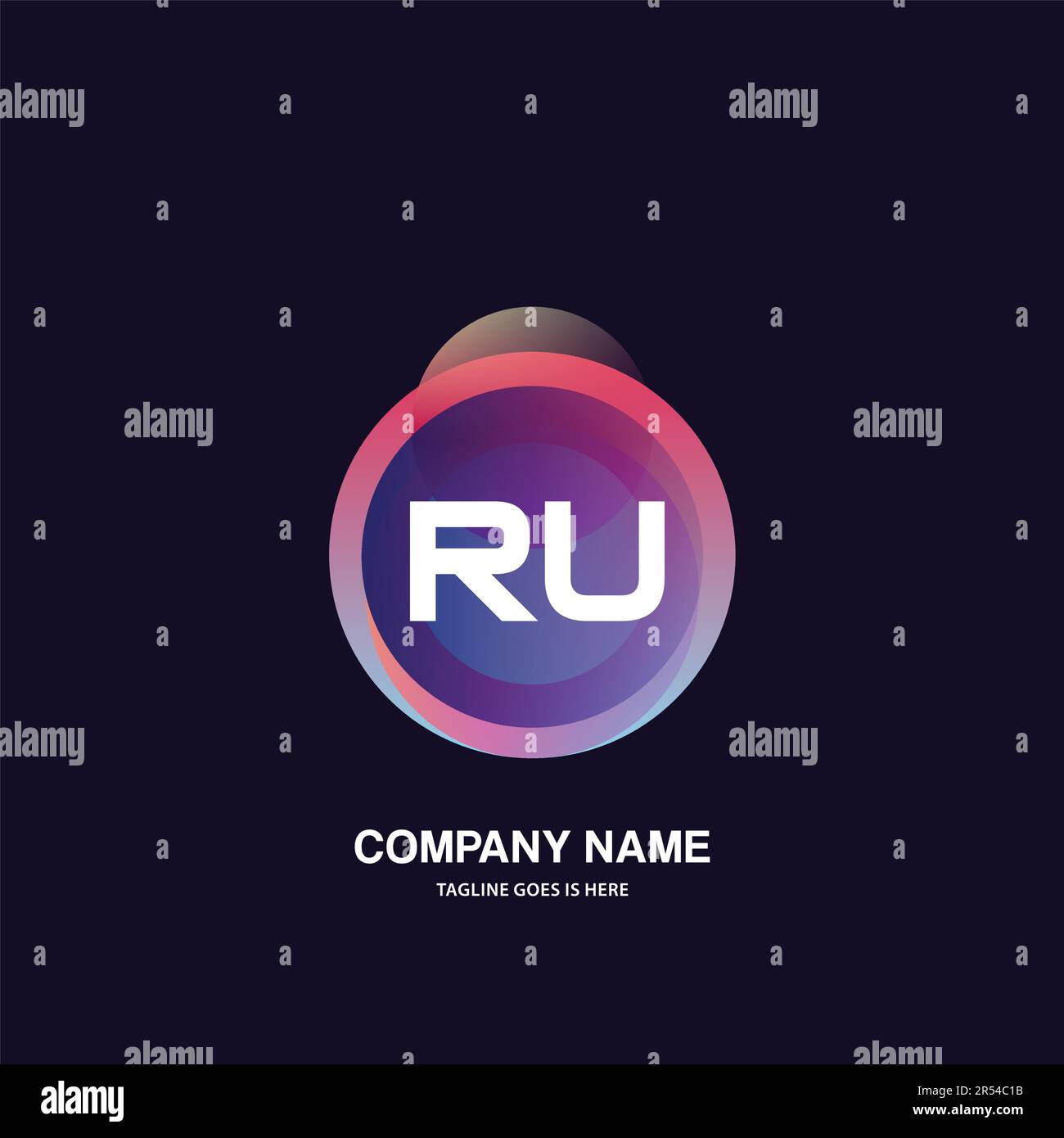 initial logo With Colorful Circle template vector Stock Vector