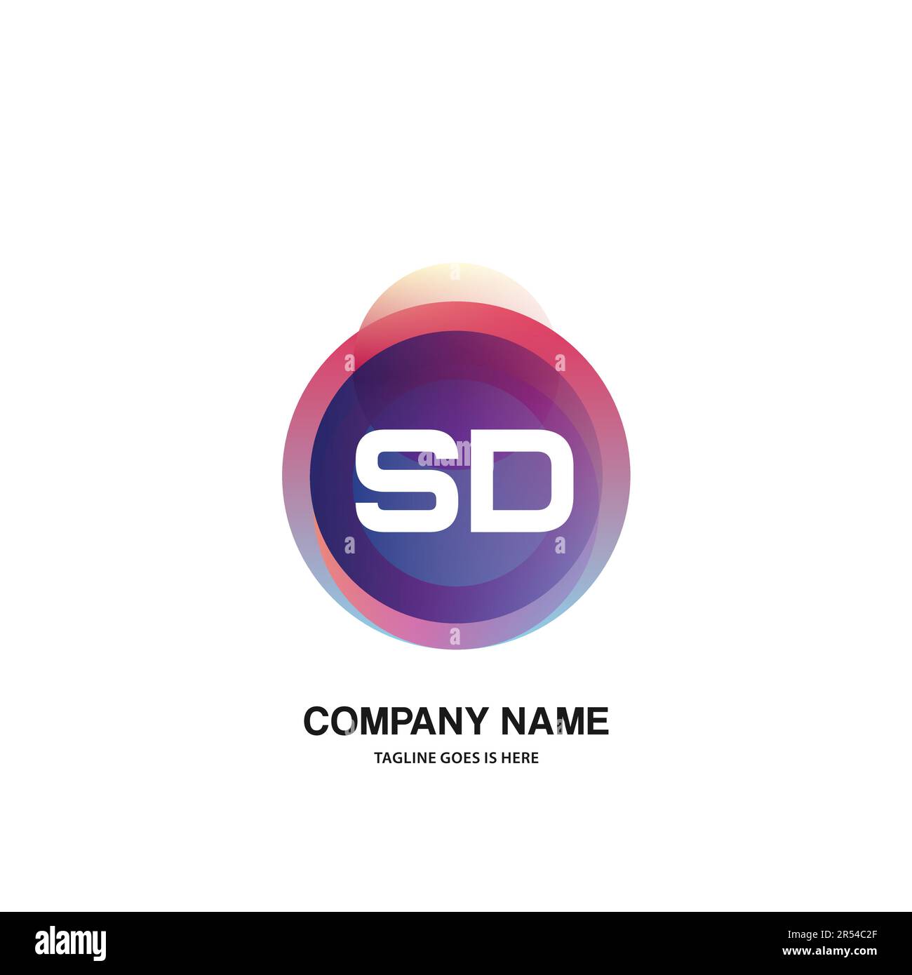 initial logo With Colorful Circle template vector Stock Vector