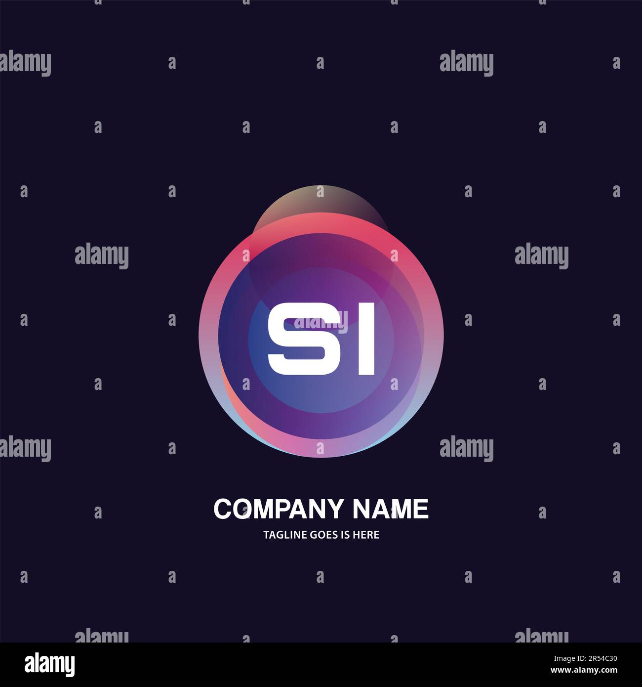 initial logo With Colorful Circle template vector Stock Vector