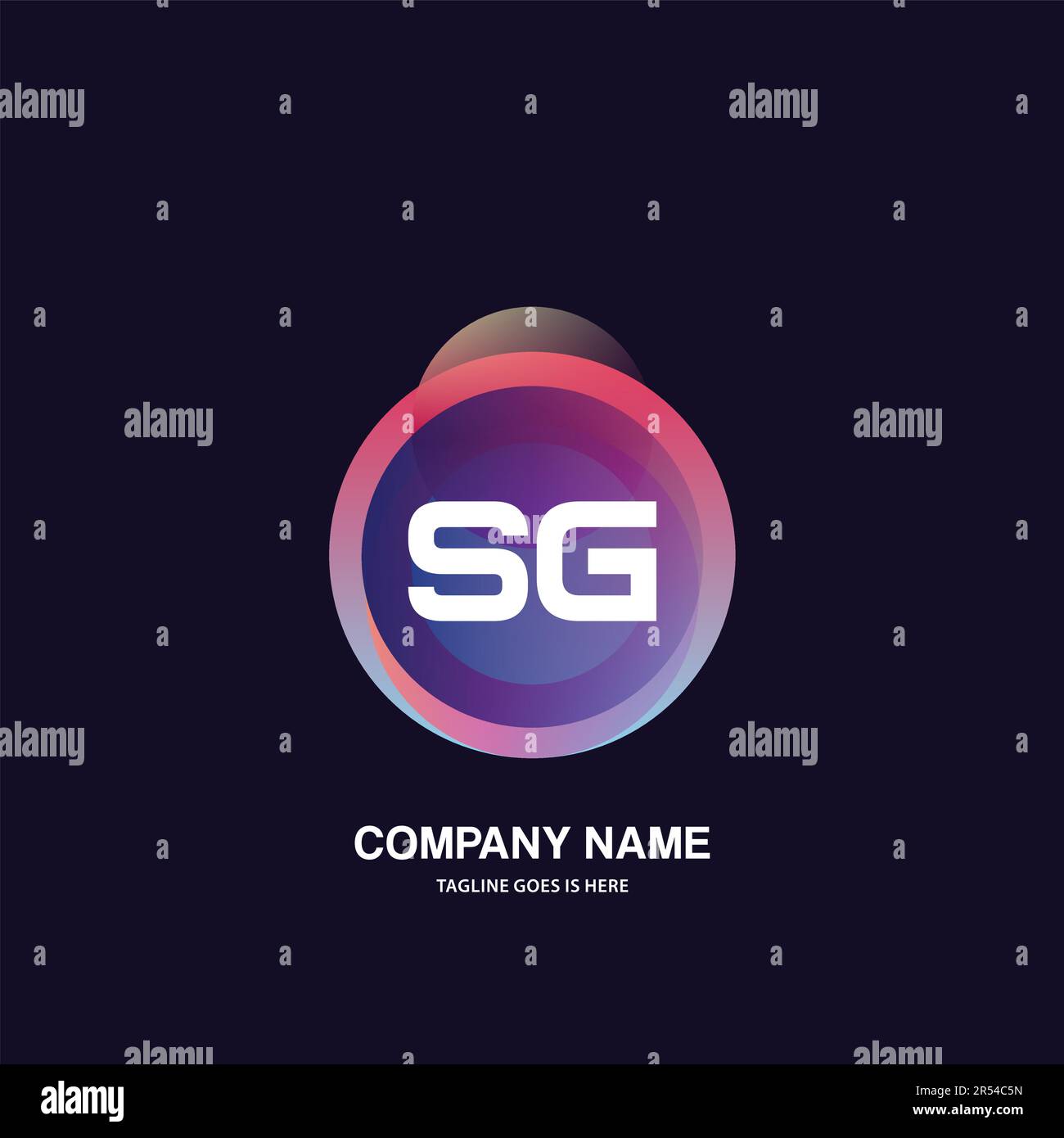 initial logo With Colorful Circle template vector Stock Vector
