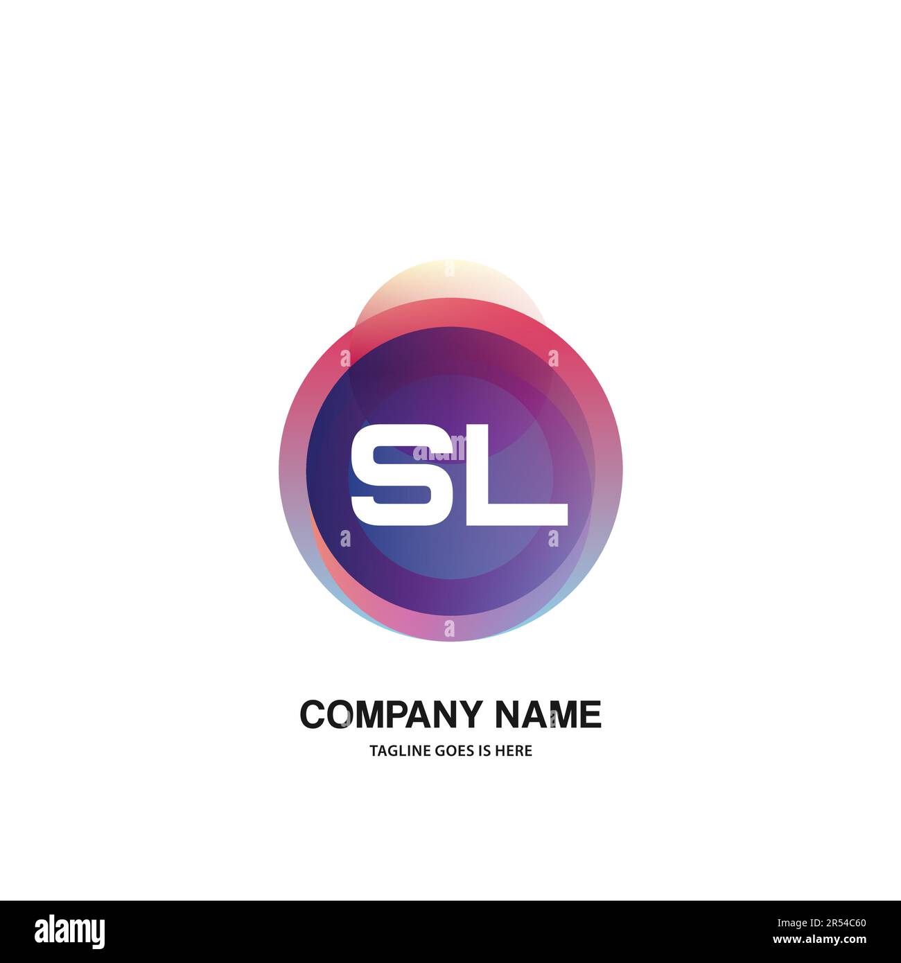 initial logo With Colorful Circle template vector Stock Vector