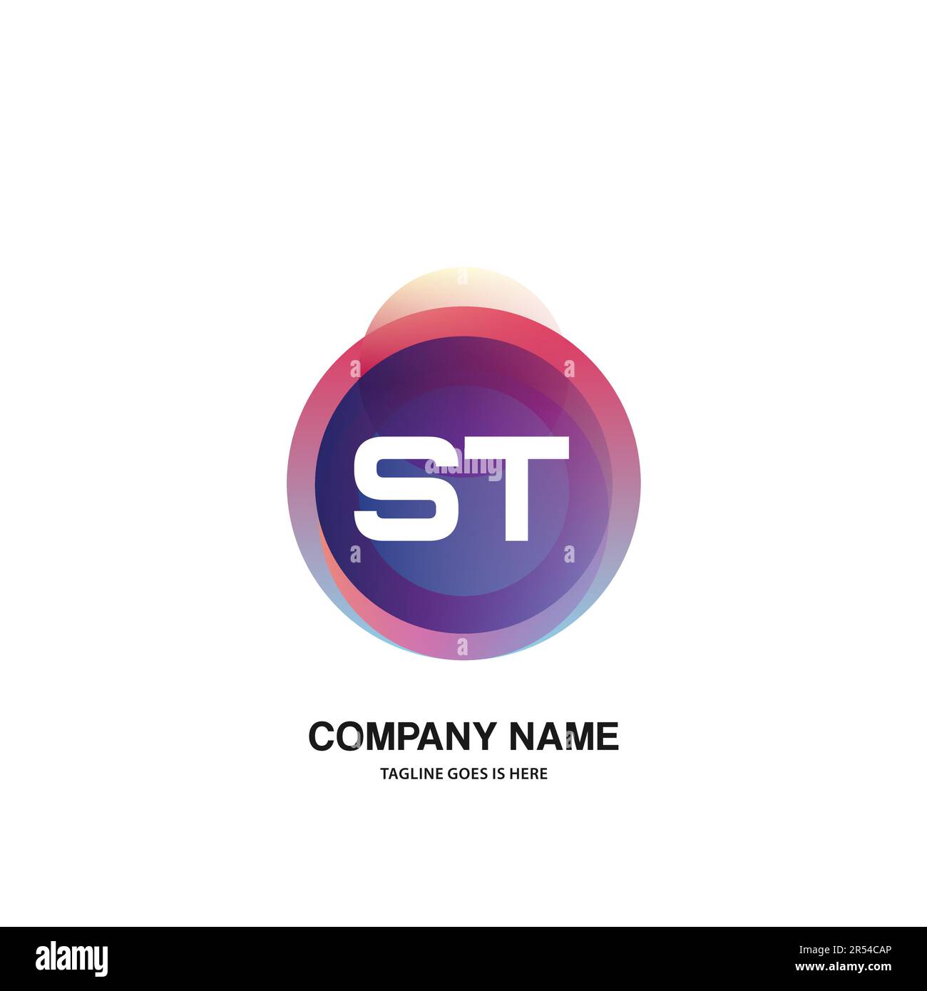 initial logo With Colorful Circle template vector Stock Vector