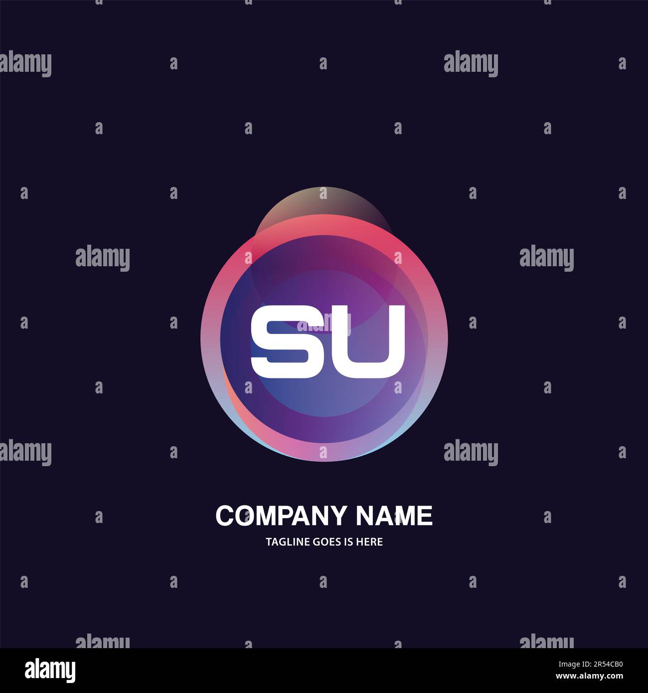initial logo With Colorful Circle template vector Stock Vector