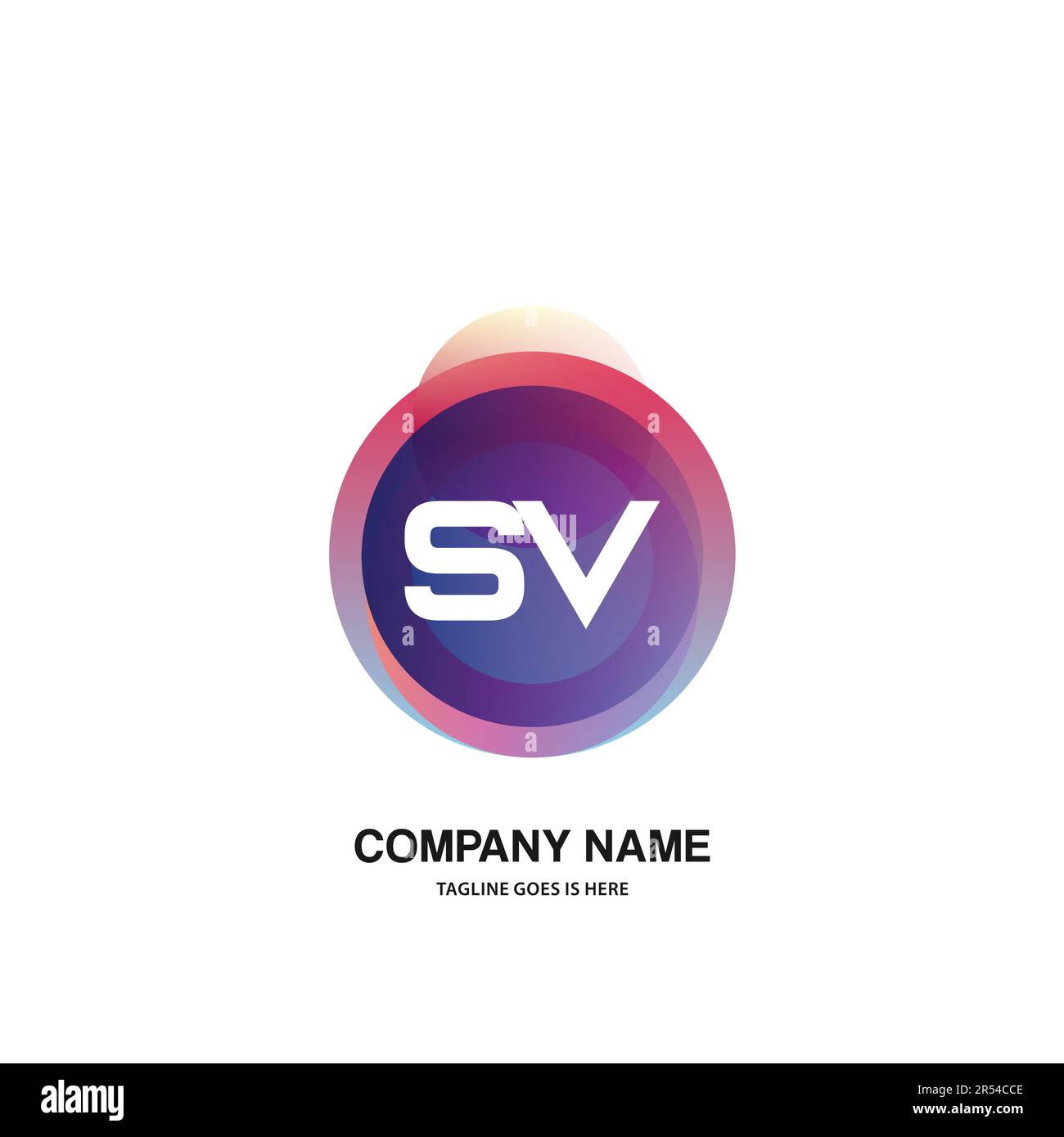 initial logo With Colorful Circle template vector Stock Vector