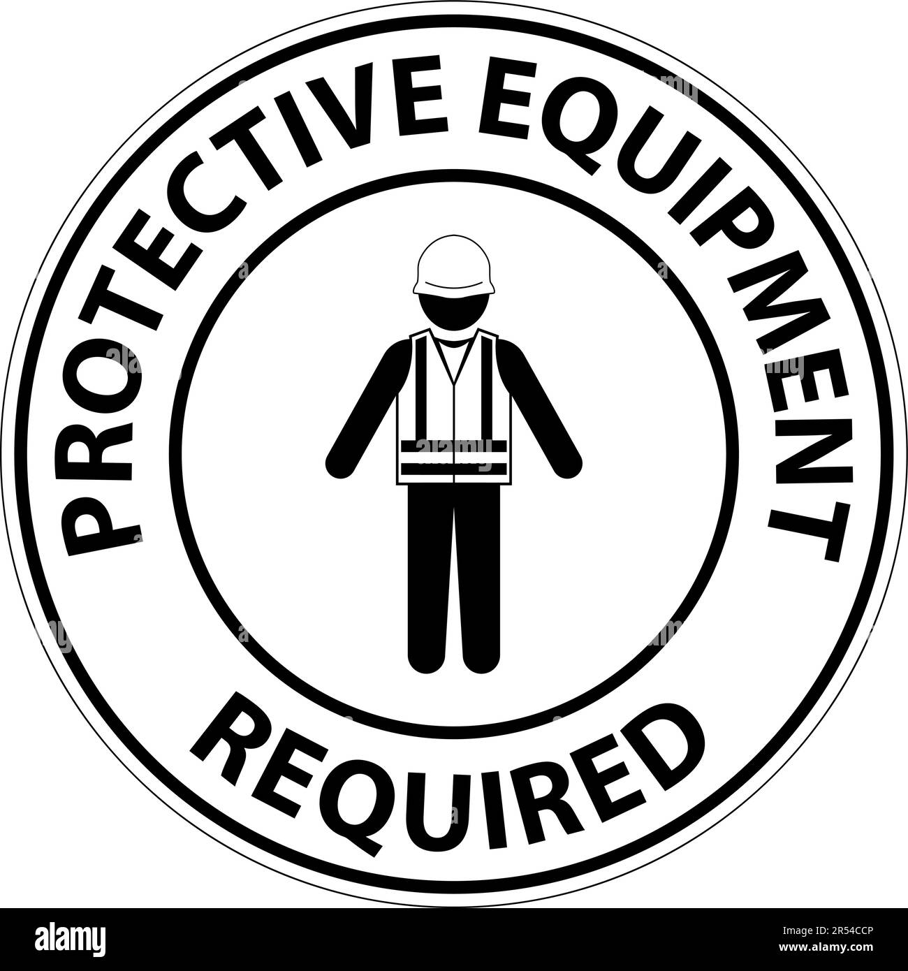 Symbol Floor Sign, Protective Equipment Required Stock Vector Image