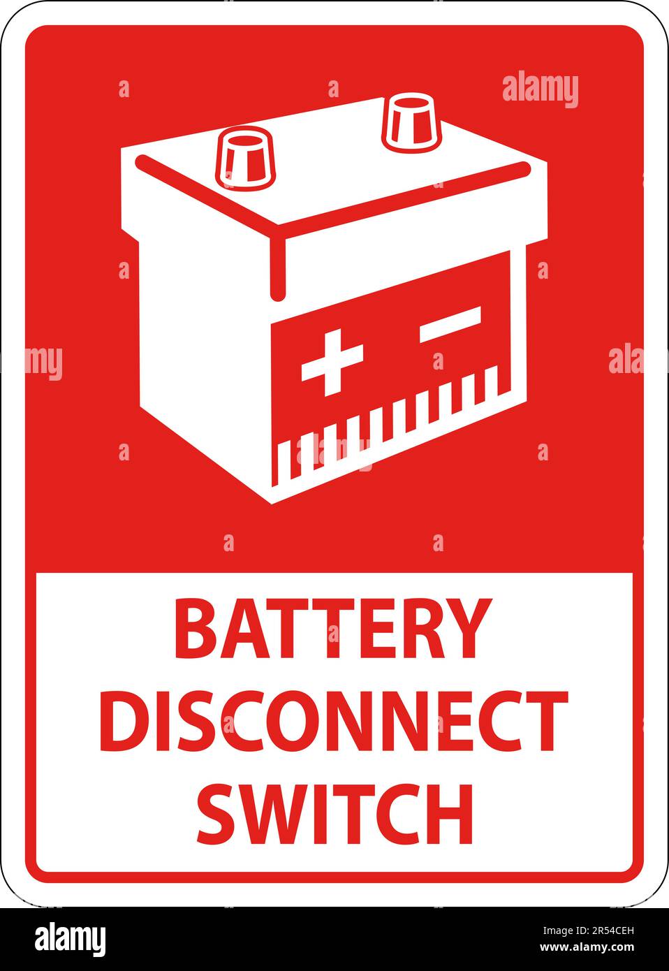 Battery Disconnect Switch Sign On White Background Stock Vector Image ...