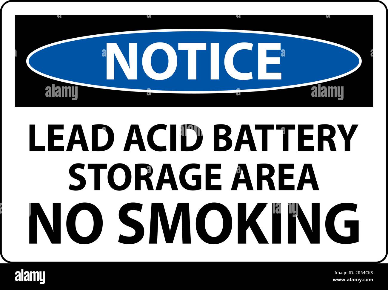 Notice Sign Lead Acid Battery Storage Area, No Smoking Stock Vector