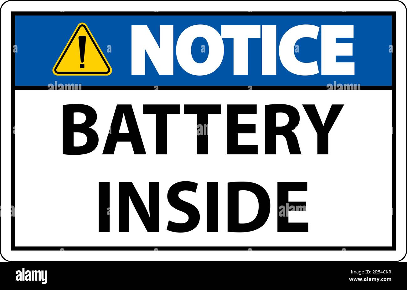 Notice Sign Battery Inside On White Background Stock Vector Image & Art