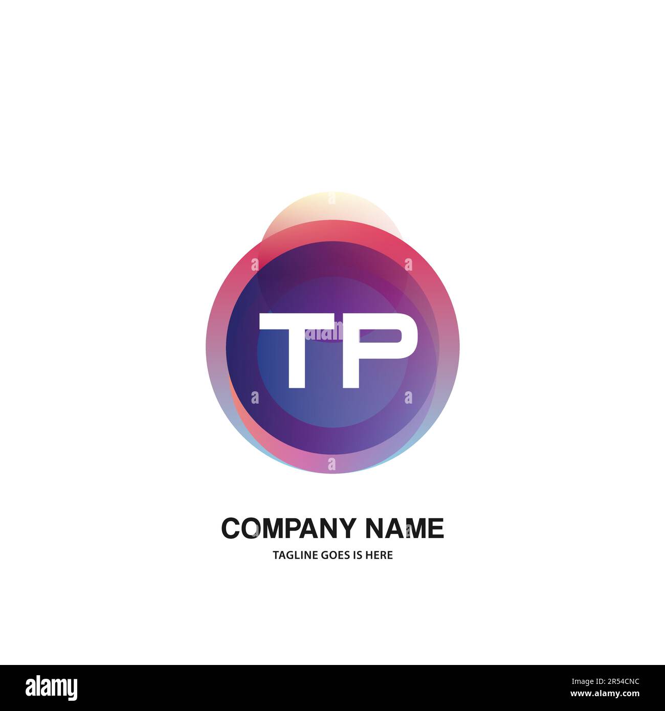 initial logo With Colorful Circle template vector Stock Vector