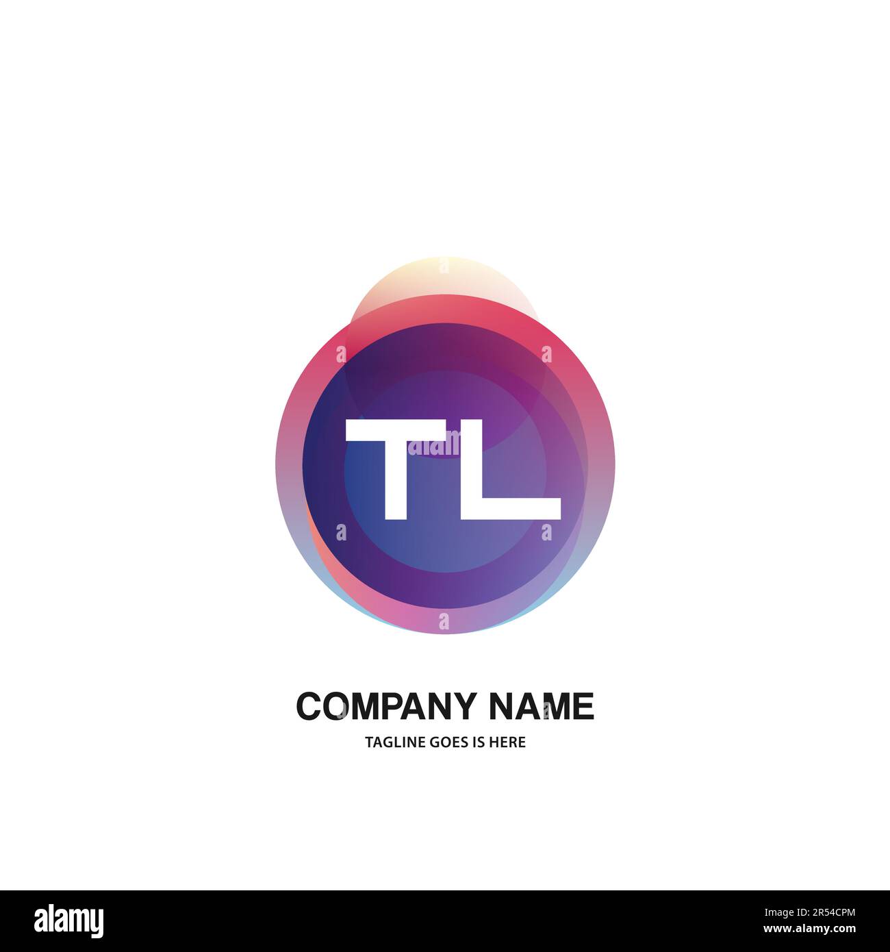 initial logo With Colorful Circle template vector Stock Vector