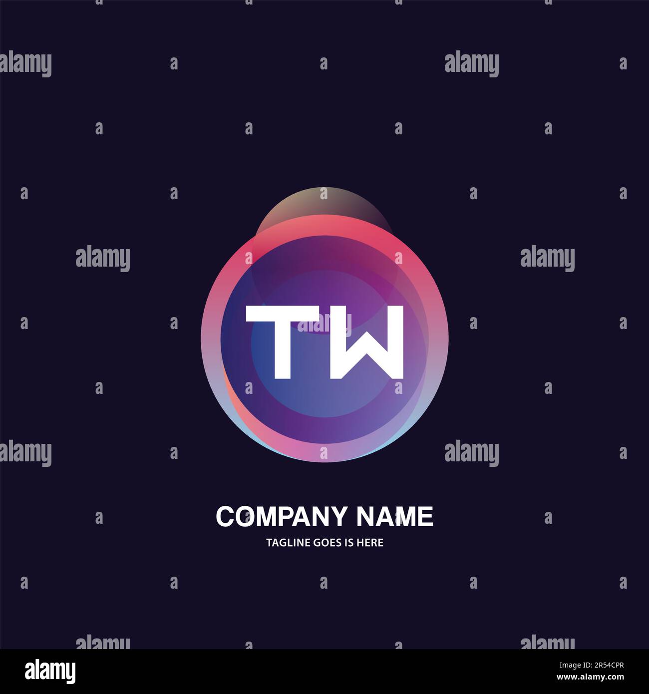 initial logo With Colorful Circle template vector Stock Vector