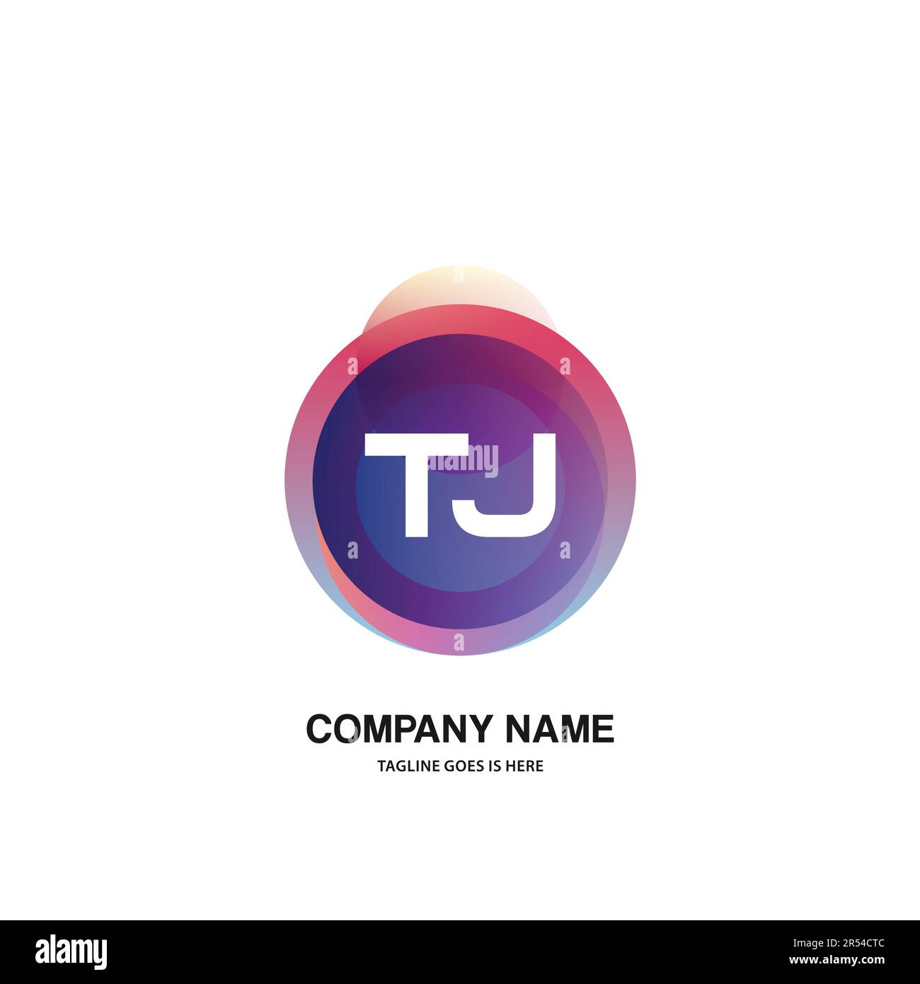 initial logo With Colorful Circle template vector Stock Vector