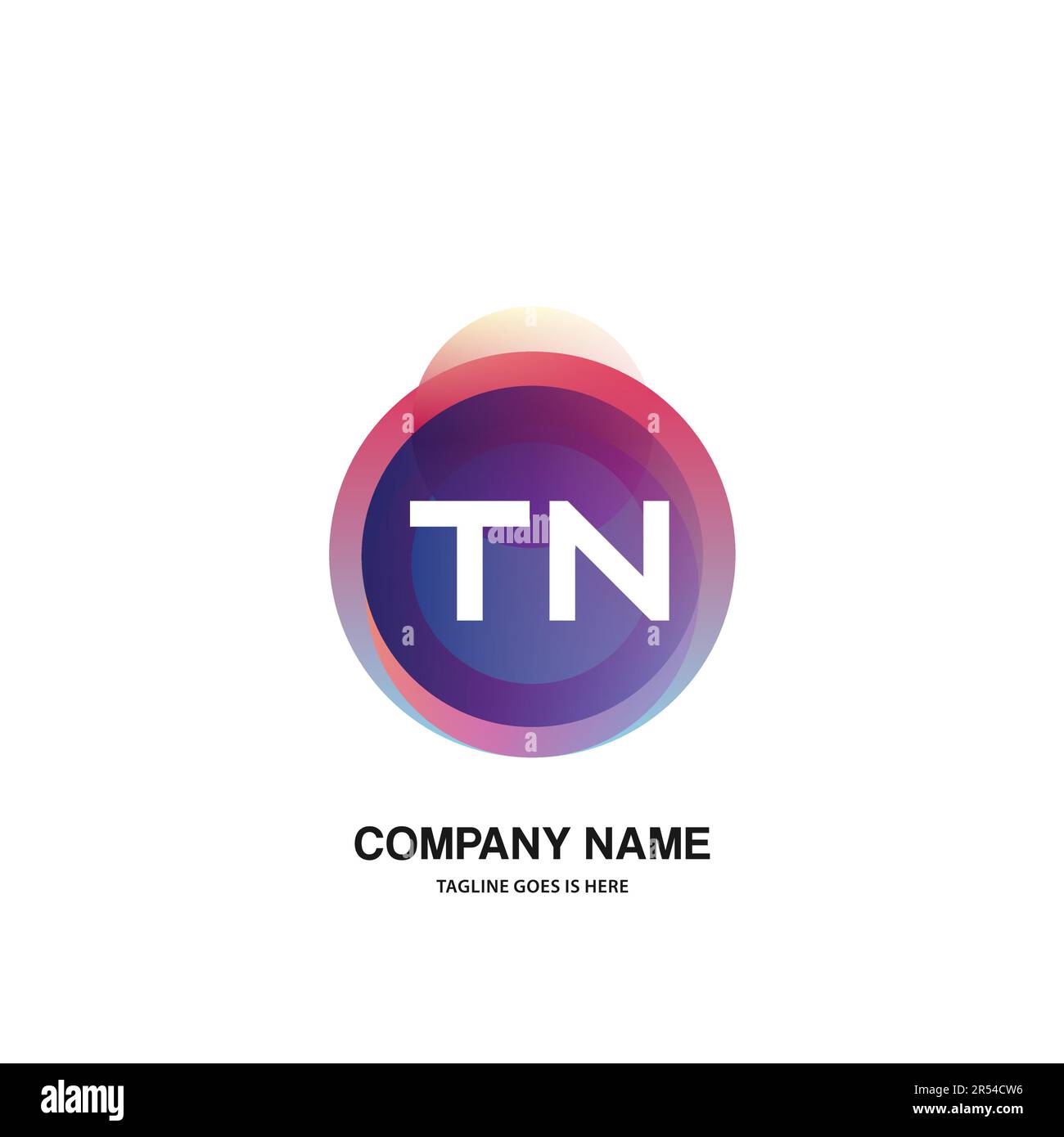 initial logo With Colorful Circle template vector Stock Vector