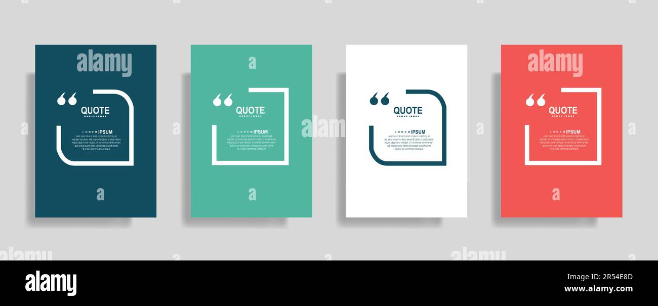 Quotes frame blank templates set, commas, note, message, citation empty, speech bubbles and comment Stock Vector