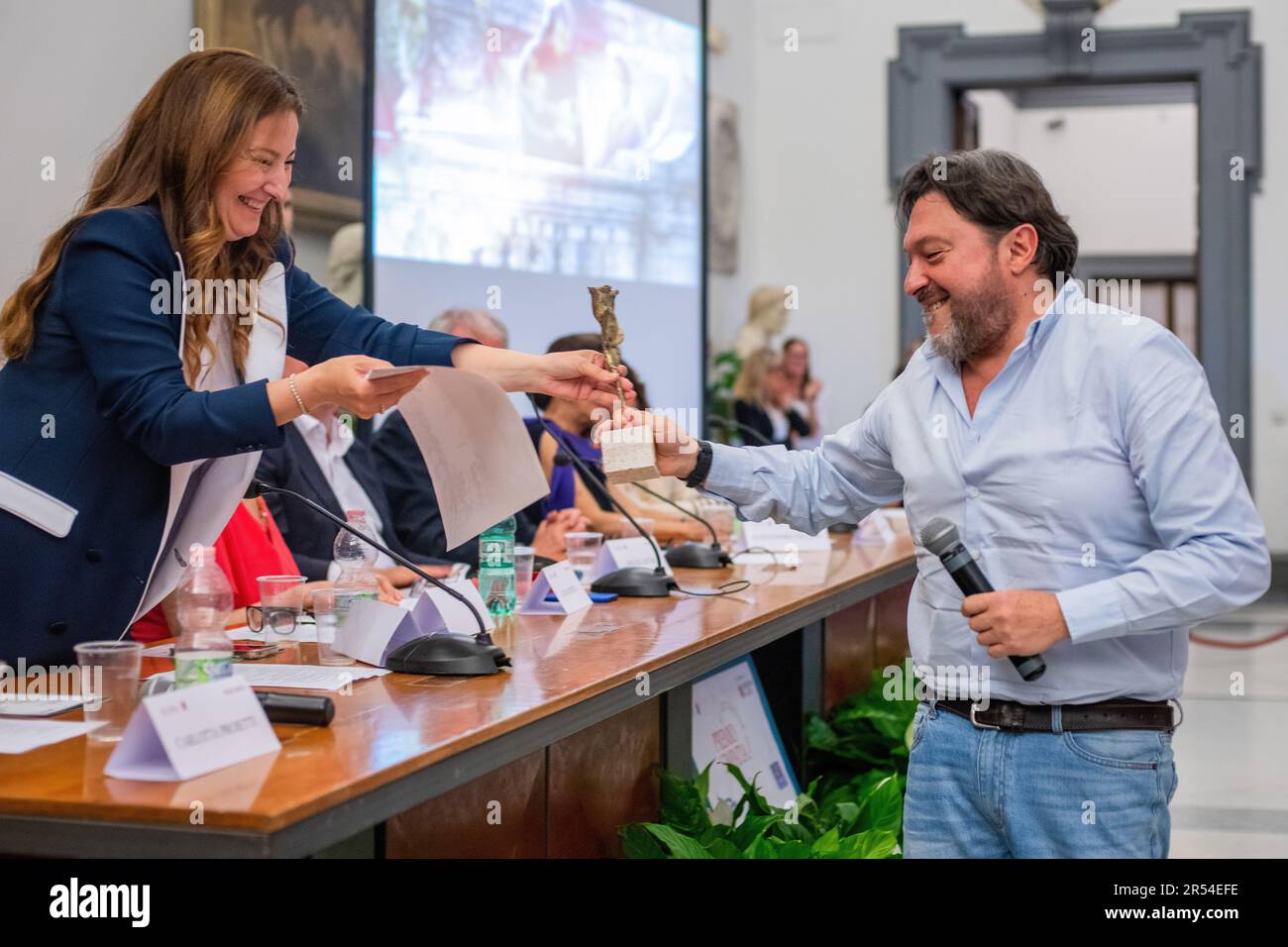 Rome, Italy, 30/05/2023, Journalist Sigfrido Ranucci (R) Receives The ...