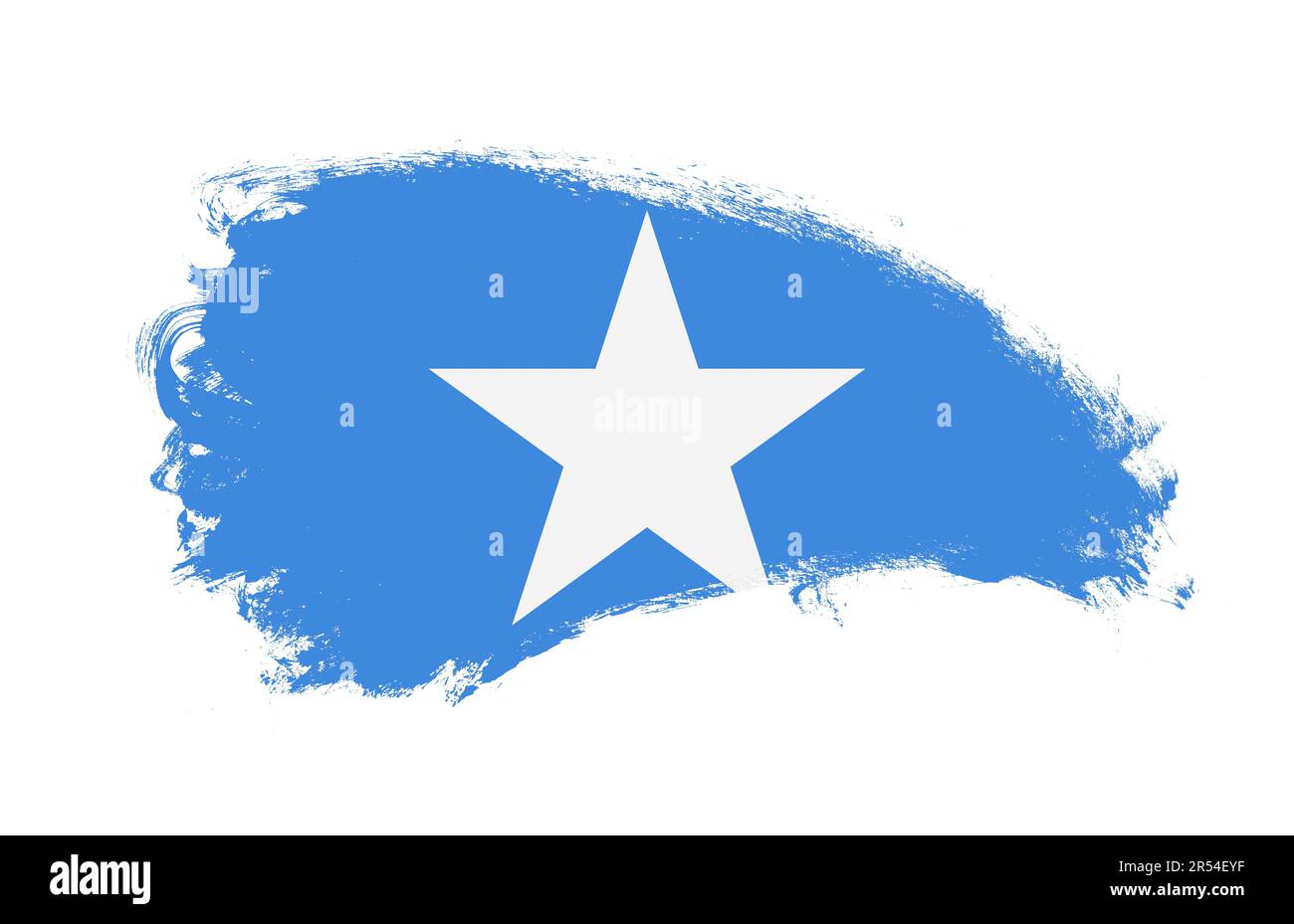 National flag of Somalia painted with stroke brush on isolated white Stock Photo