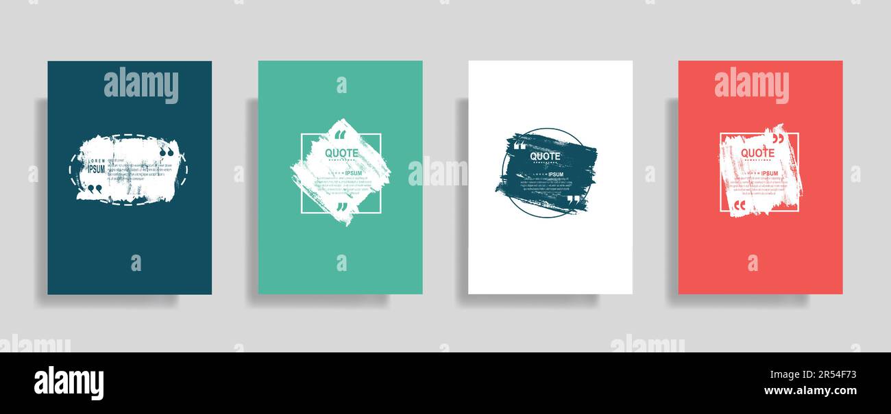 Quotes frame blank templates set, commas, note, message, citation empty