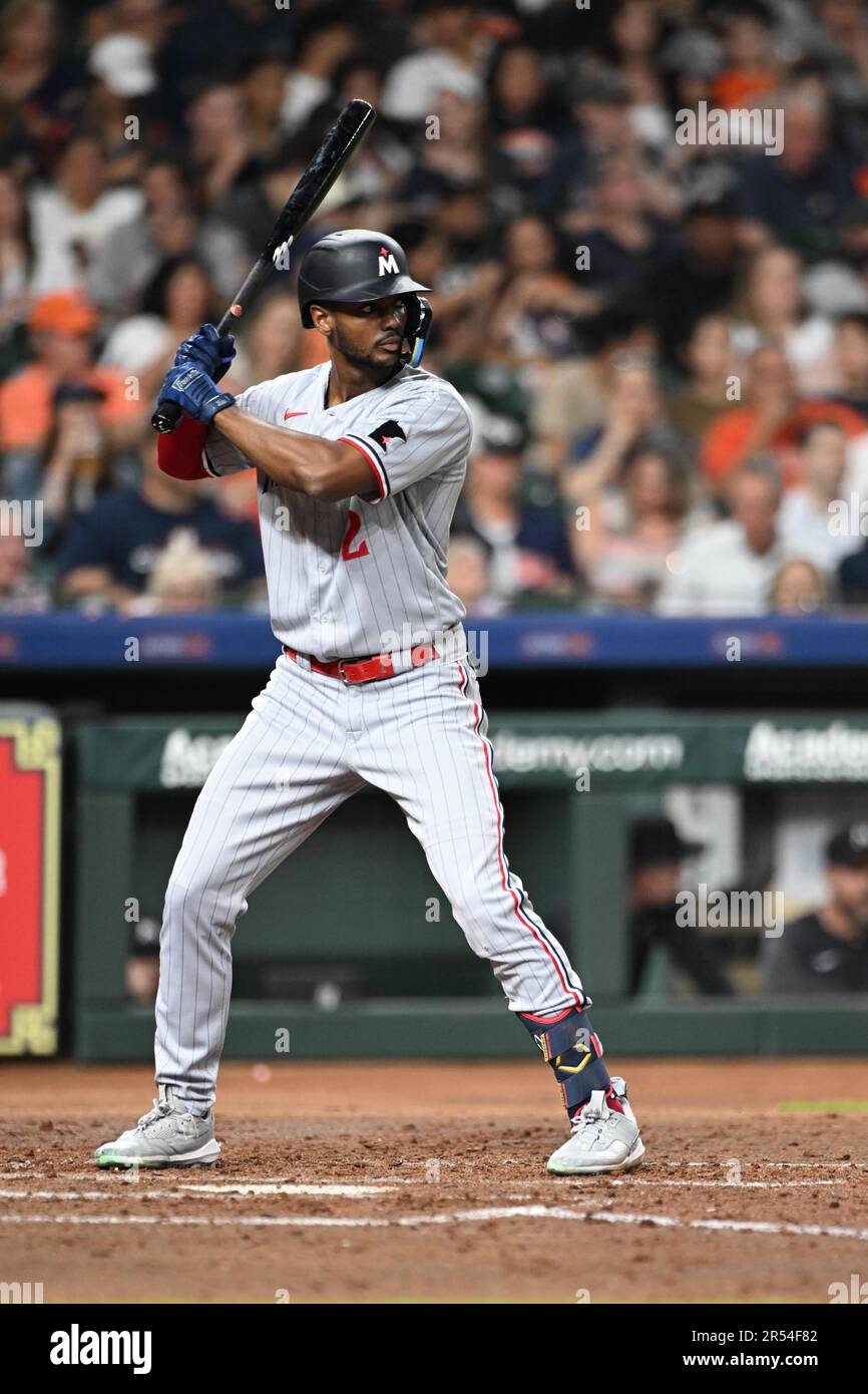 Minnesota Twins center fielder Michael A. Taylor (2) batting in the top