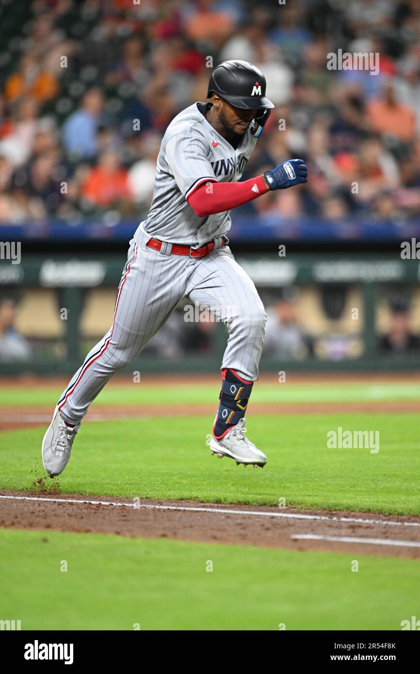 Minnesota Twins center fielder Michael A. Taylor (2) runs to first base