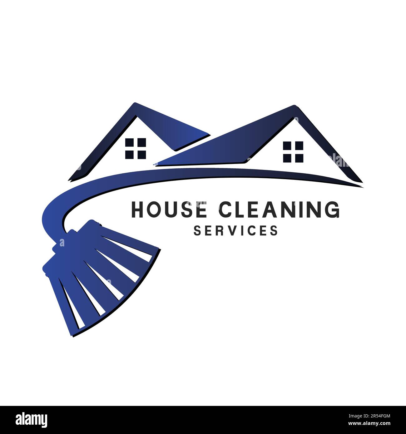 House Cleaning Service Logo Design vacuum cleaner Brush Logotype Stock Vector