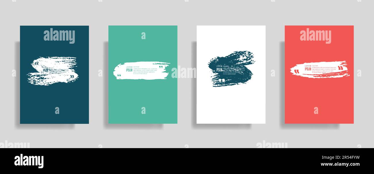 Quotes frame blank templates set, commas, note, message, citation empty, speech bubbles and comment Stock Vector