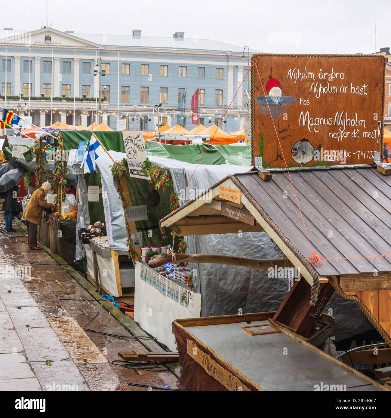 Baltic herring market in Helsinki Finland Stock Photo