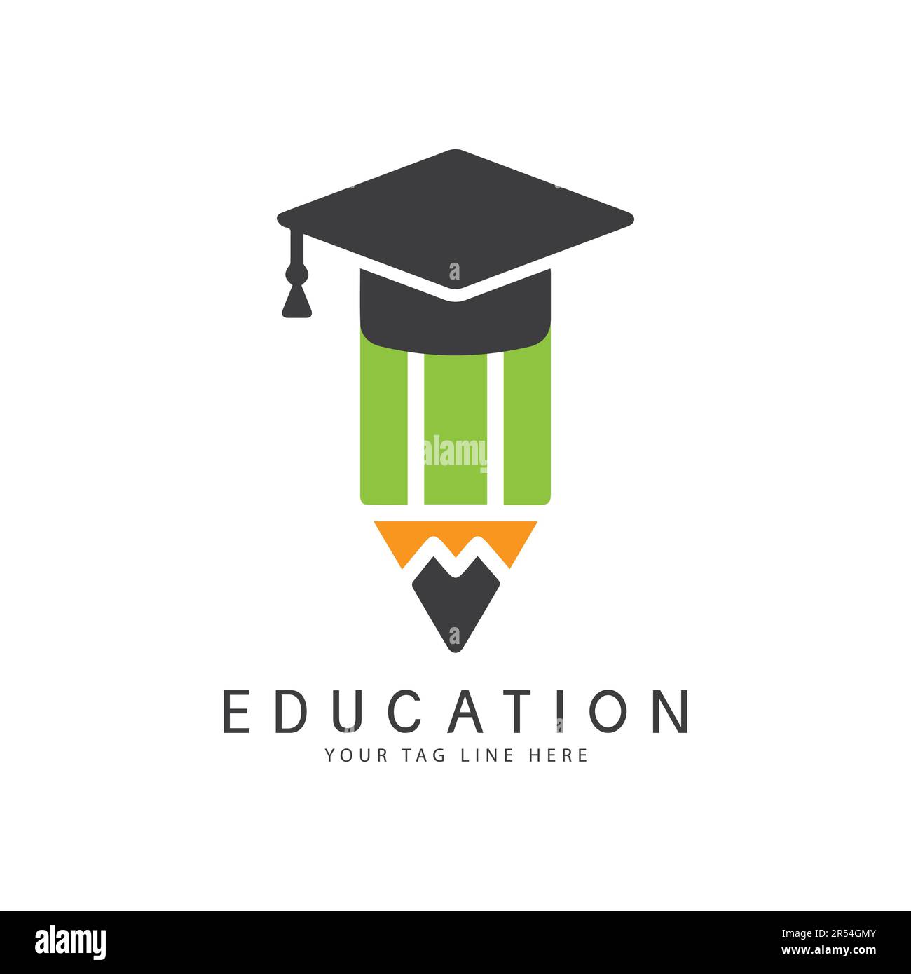 Education Logo Design Books Graduation Hat Logotype Pencil Vector Stock Vector
