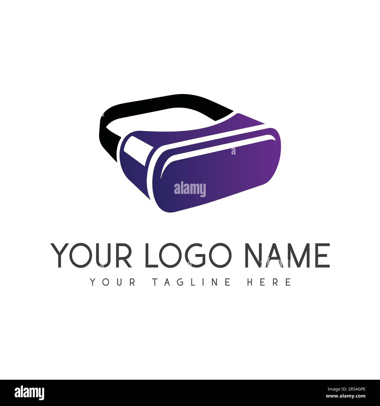 Virtual Reality Glasses VR Glasses Logotype Stock Vector