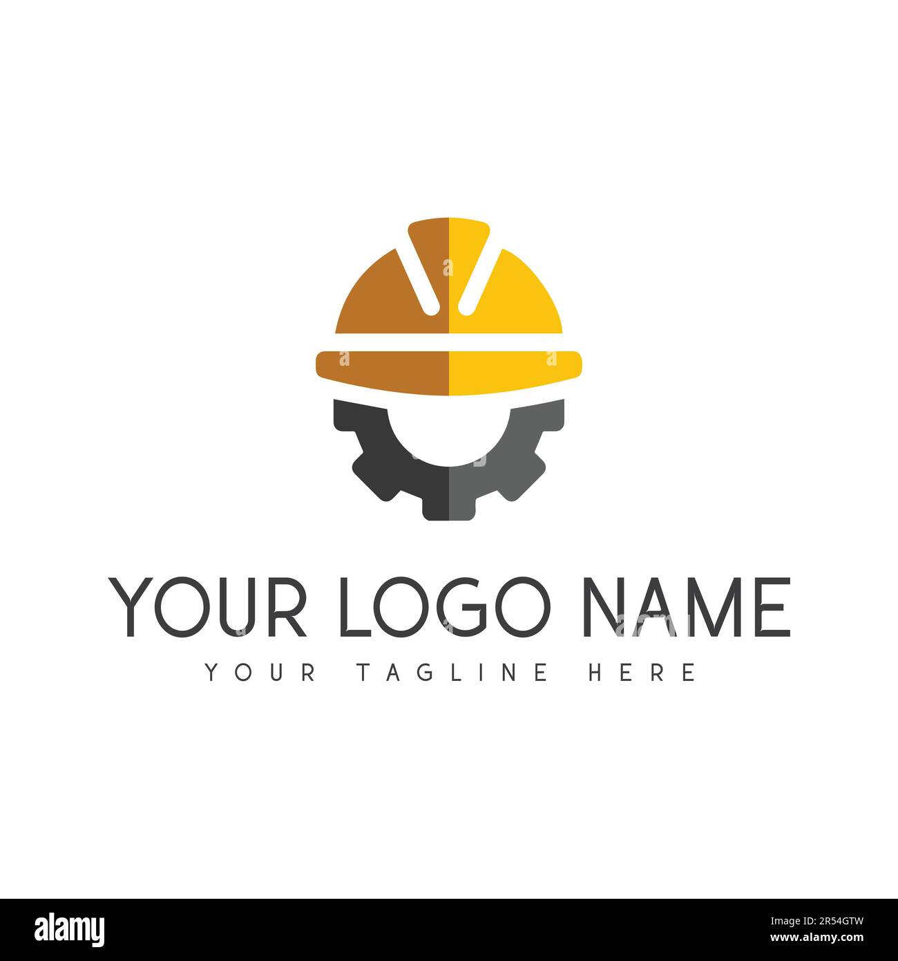 Builder man Construction Logo Design Safety Cap Worker Logotype
