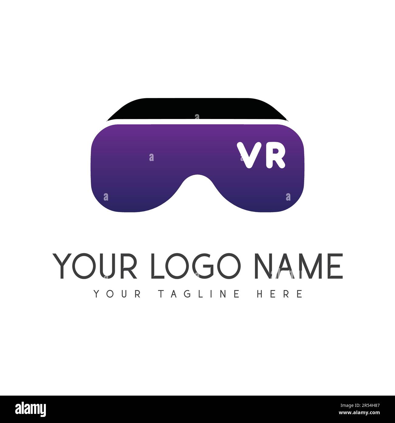 Virtual Reality Glasses VR Glasses Logotype Stock Vector