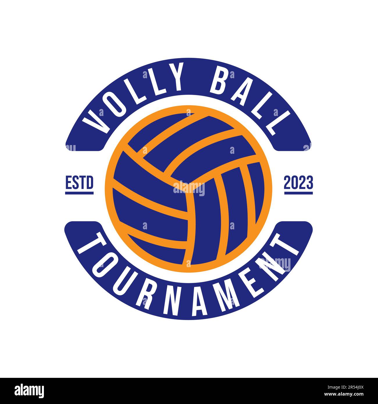 Sport volleyball club logo, volleyball club. Tournament volleyball club emblem, design template on white background Stock Vector
