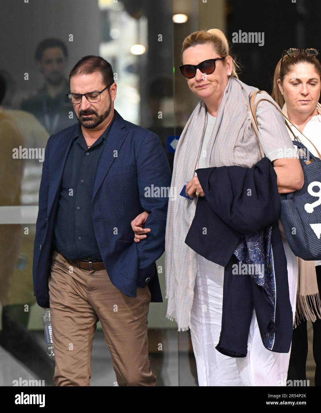 Brisbane, Australia. 01st June, 2023. Michael Stewart (left), father of ...